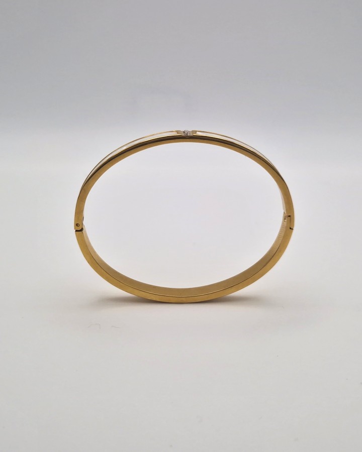 PULSERA RÍGIDA NACARADA - ACERO INOXIDABLE