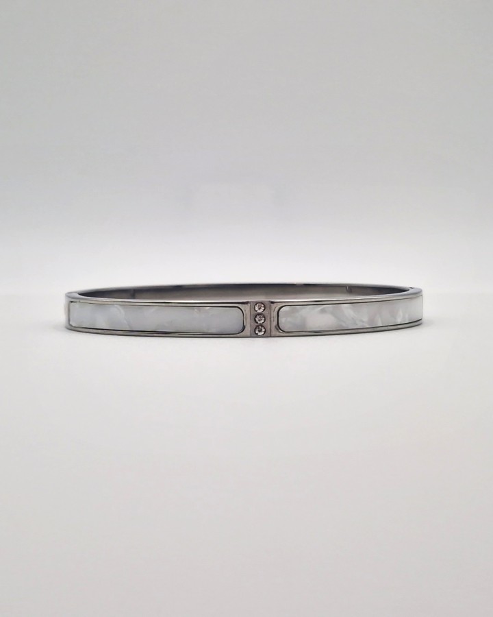 PULSERA RÍGIDA NACARADA - ACERO INOXIDABLE