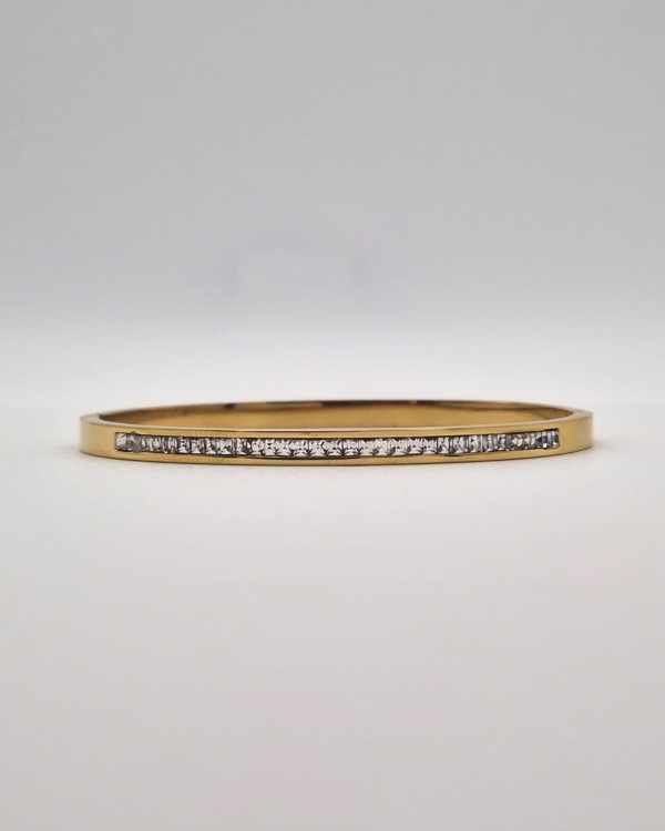 PULSERA RÍGIDA CRISTALES - ACERO INOXIDABLE