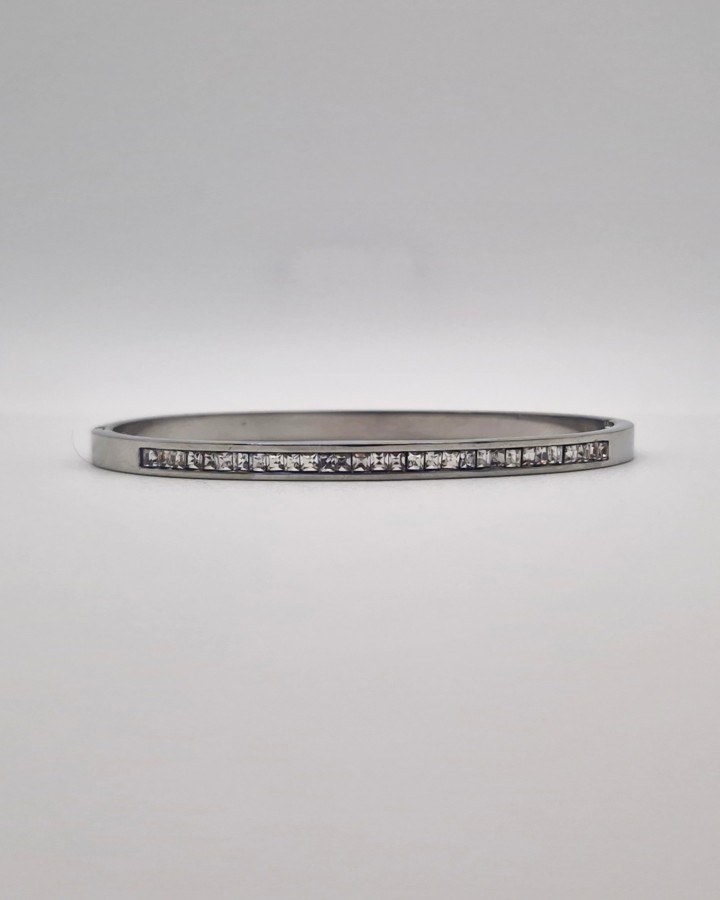 PULSERA RÍGIDA CRISTALES - ACERO INOXIDABLE