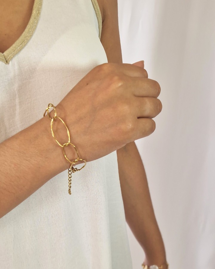 PULSERA OVALOS ENTRELAZADOS - ACERO INOXIDABLE