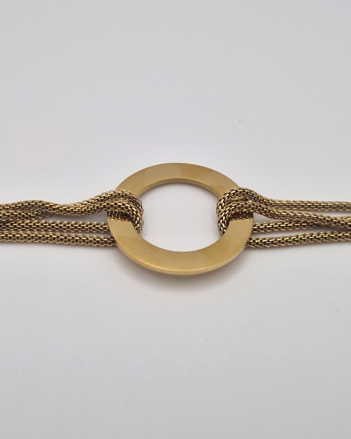 PULSERA CORDÓN EFECTO MALLA - ACERO INOXIDABLE