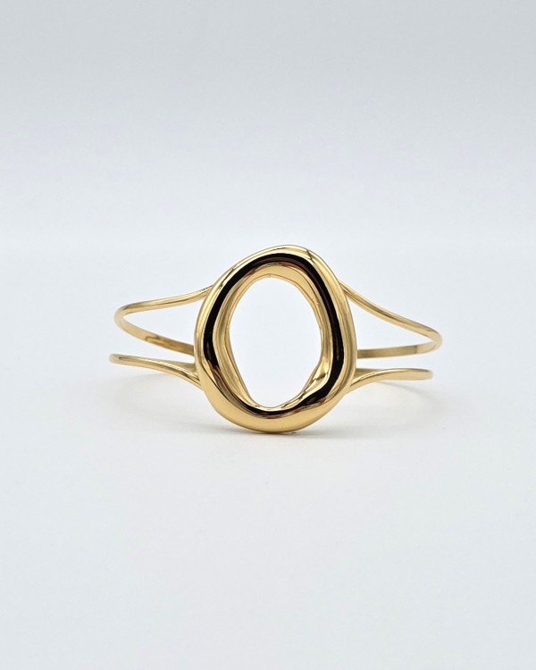 PULSERA RÍGIDA OVALO IRREGULAR  - ACERO INOXIDABLE