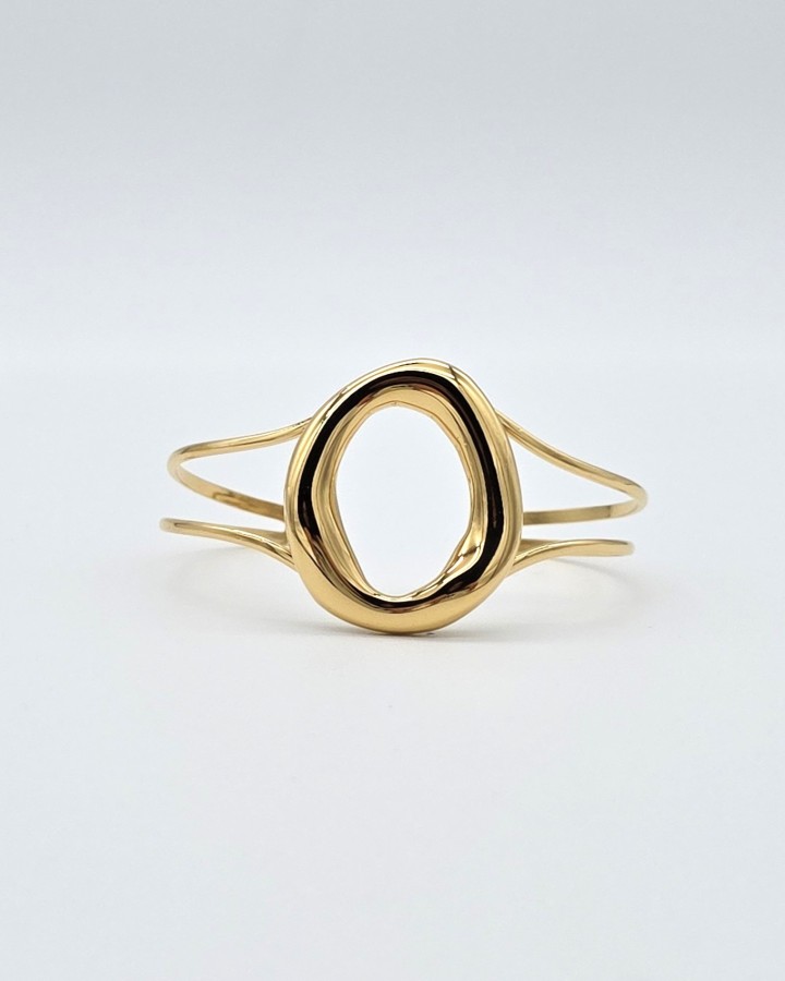 PULSERA RÍGIDA OVALO IRREGULAR  - ACERO INOXIDABLE