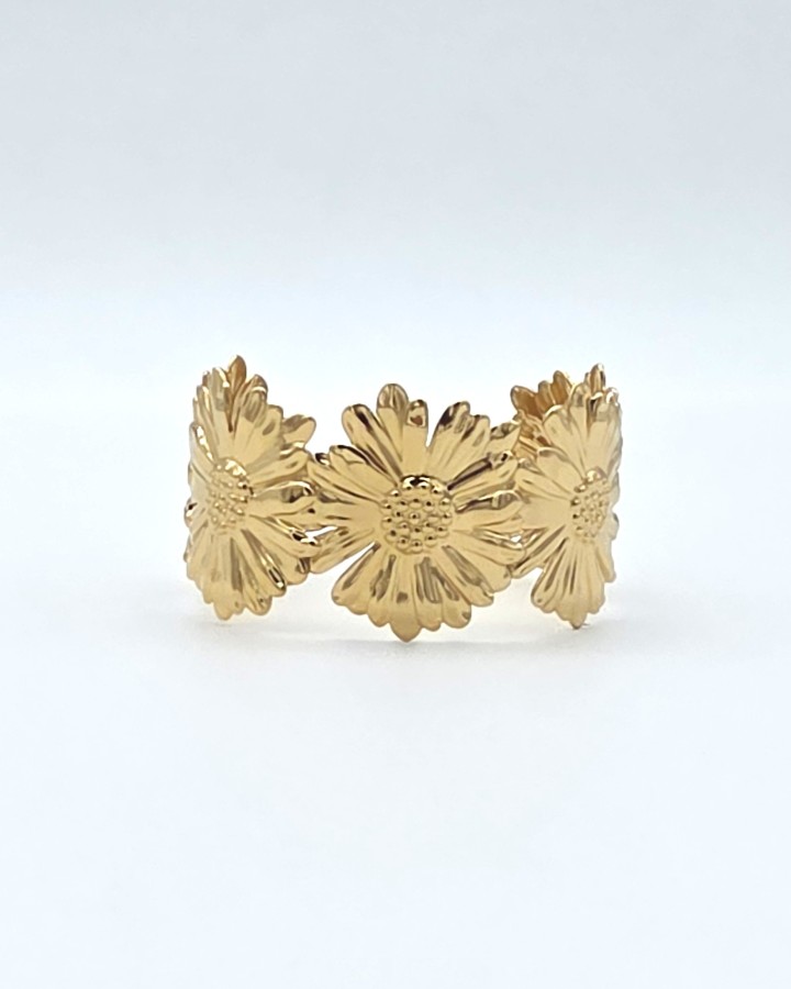 PULSERA RÍGIDA FLOR - ACERO INOXIDABLE