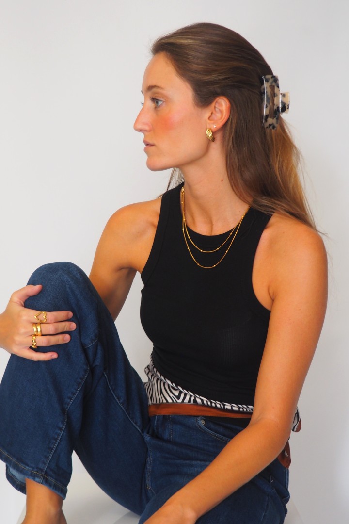 PINZA DE PELO ESTAMPADA