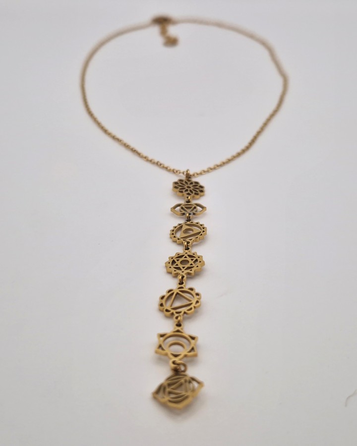 COLLAR 7 CHAKRAS - ACERO INOXIDABLE