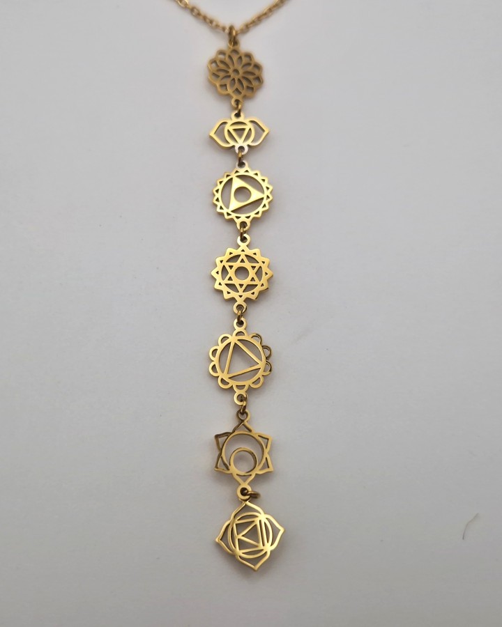 COLLAR 7 CHAKRAS - ACERO INOXIDABLE