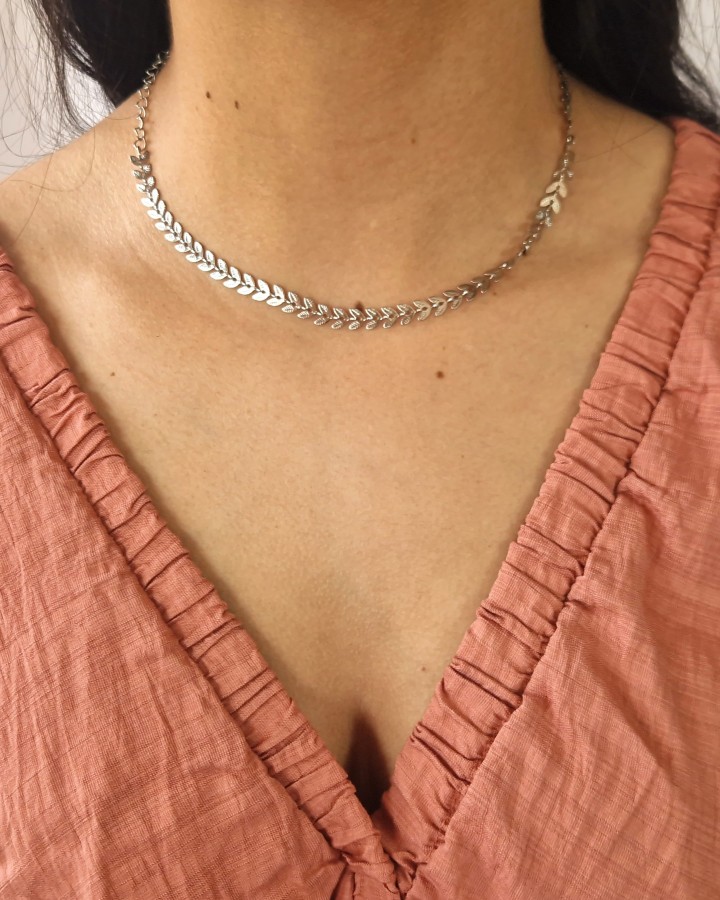 COLLAR ESPIGA - ACERO INOXIDABLE