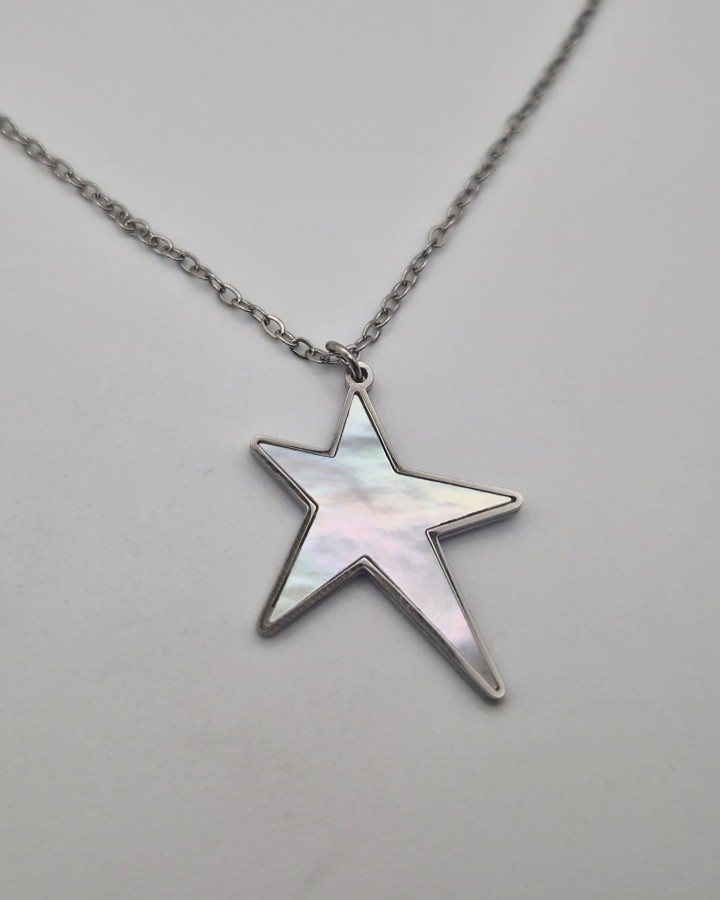 COLLAR ESTRELLA NACARADA - ACERO INOXIDABLE