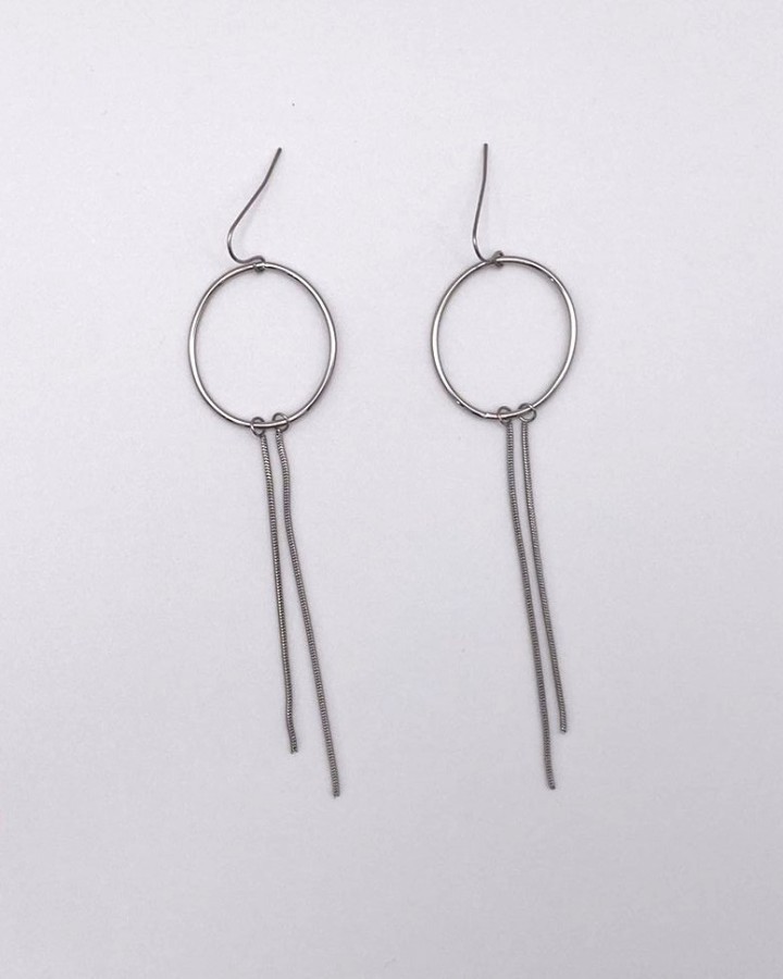 AROS CON DOBLE COLGANTE - ACERO INOXIDABLE