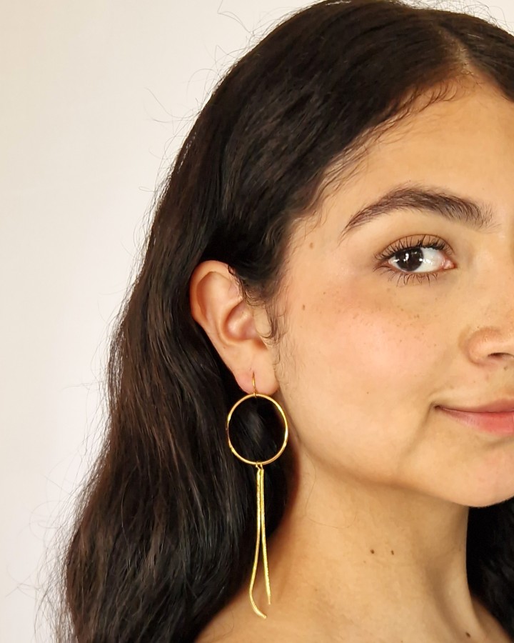 AROS CON DOBLE COLGANTE - ACERO INOXIDABLE