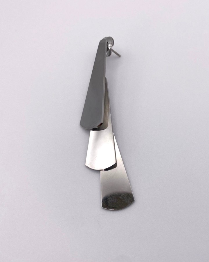 PENDIENTES LARGOS 3 NIVELES - ACERO INOXIDABLE