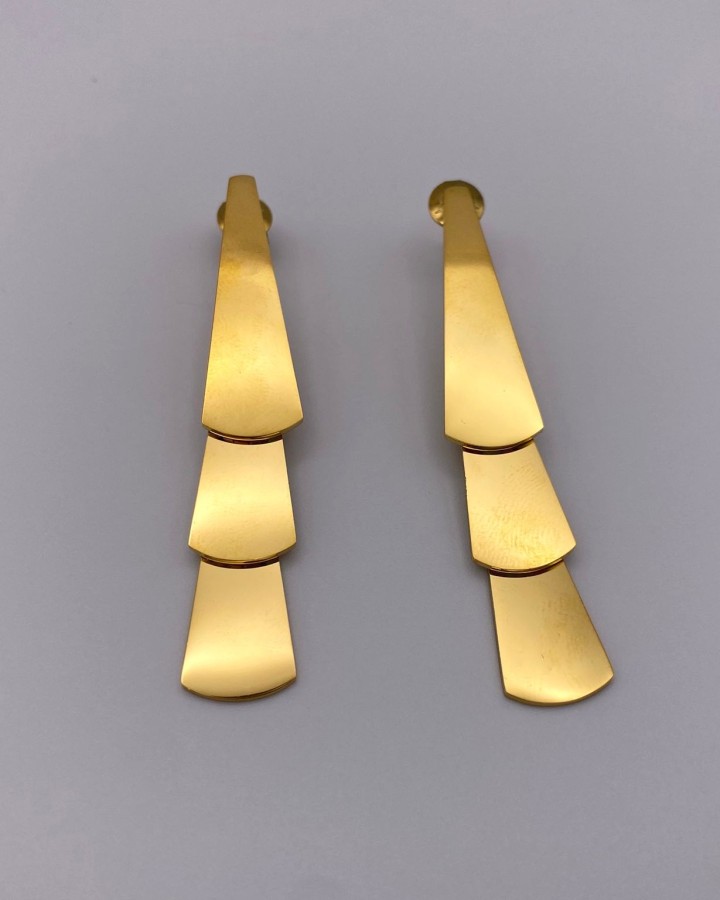 PENDIENTES LARGOS 3 NIVELES - ACERO INOXIDABLE