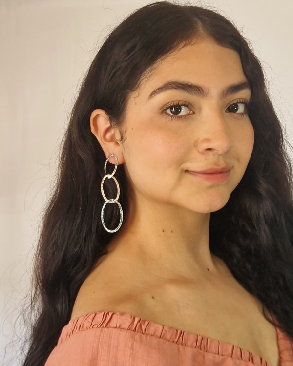 PENDIENTES LARGOS OVALOS IRREGULARES - ACERO INOXIDABLE