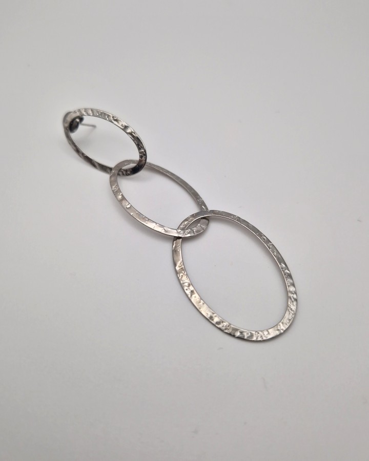 PENDIENTES LARGOS OVALOS IRREGULARES - ACERO INOXIDABLE