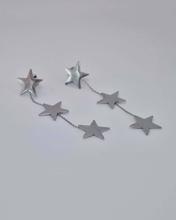 PENDIENTES LARGOS ESTRELLAS - ACERO INOXIDABLE