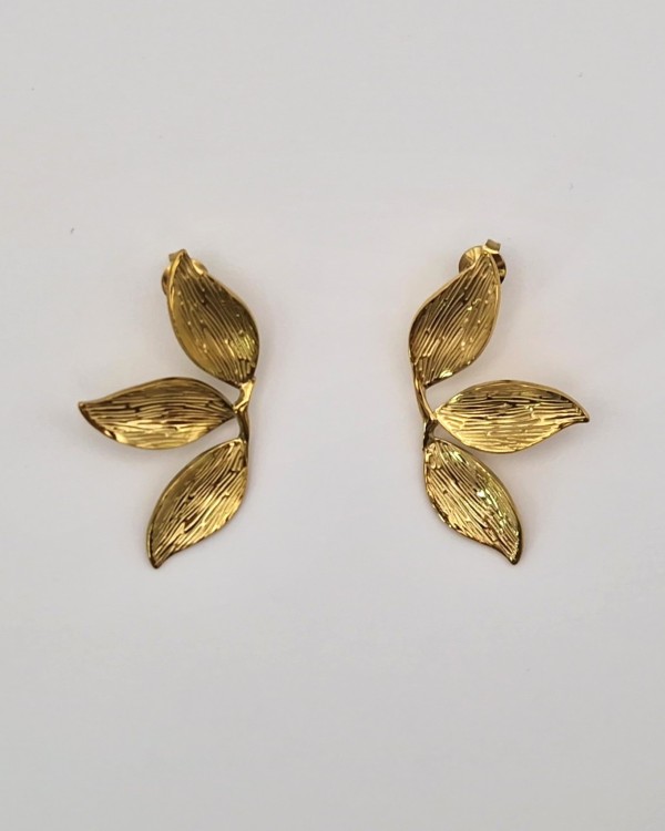 PENDIENTES MEDIA FLOR - ACERO INOXIDABLE