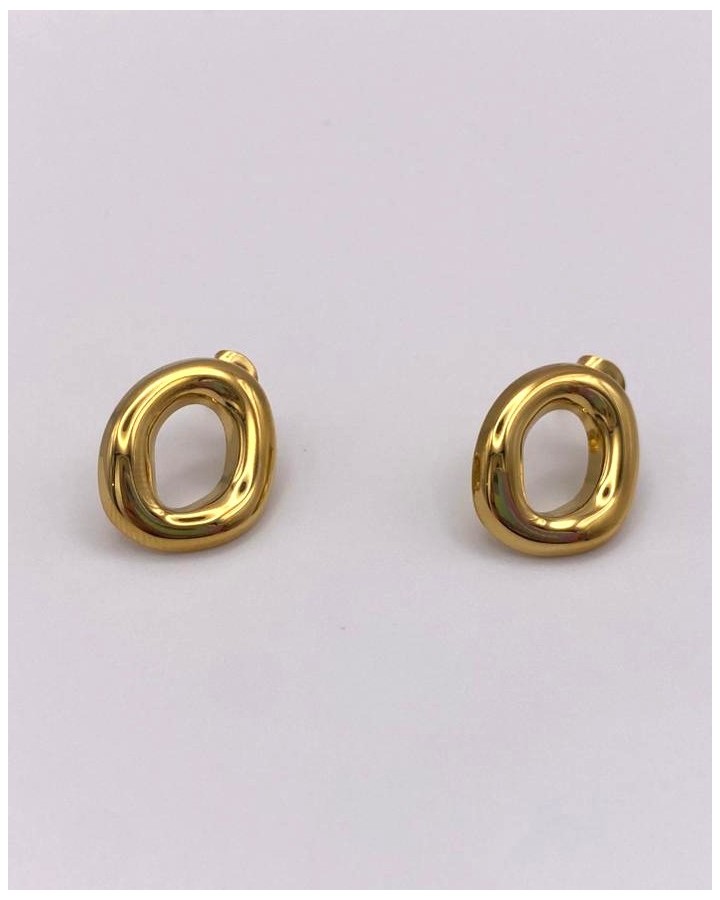 PENDIENTES OVAL IRREGULAR - ACERO INOXIDABLE