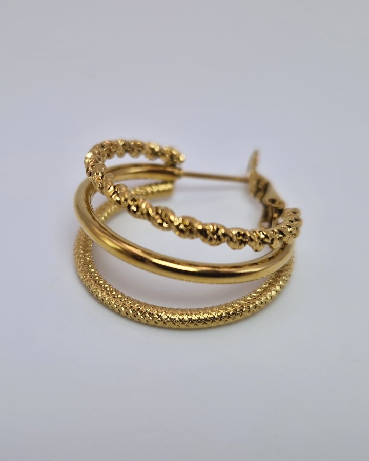 PENDIENTES TRIPLE ARO - ACERO INOXIDABLE