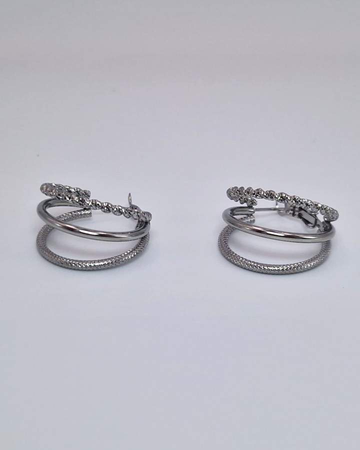 PENDIENTES TRIPLE ARO - ACERO INOXIDABLE